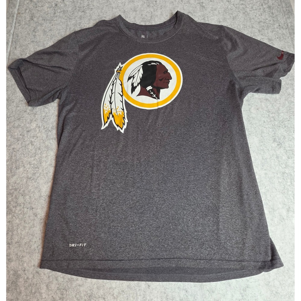 Nike NFL Washington Redskins Dri-FIT Gray Graphic T-Shirt Large Athletic Cut